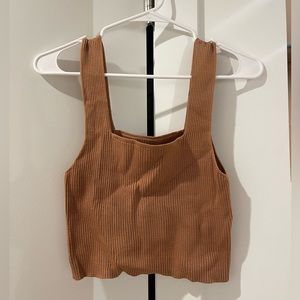 Brown crop tank top